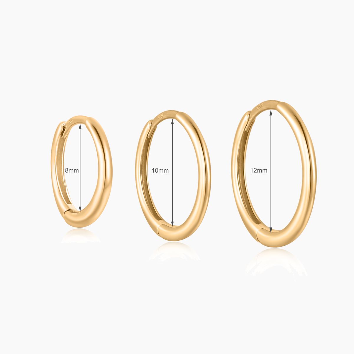 14K Solid Yellow Gold Minimal Hoop
