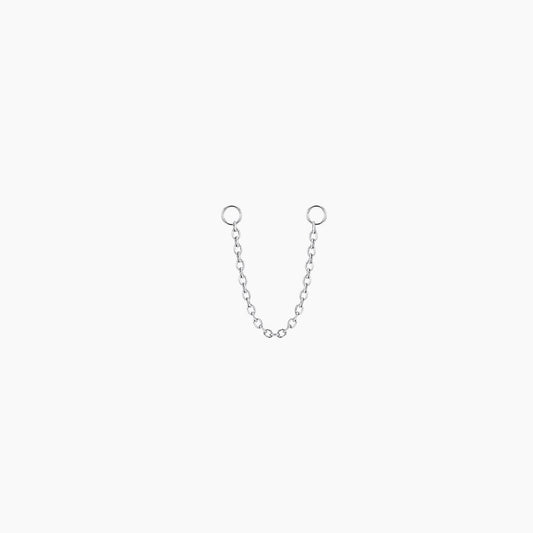 14K White Gold Piercing Connector Chain - Photo 2 | AUNYRA