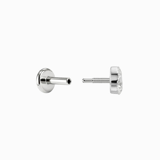 AERÉ™ 14K White Gold Prong-Set Marquise Flat Back Stud & Titanium Post
