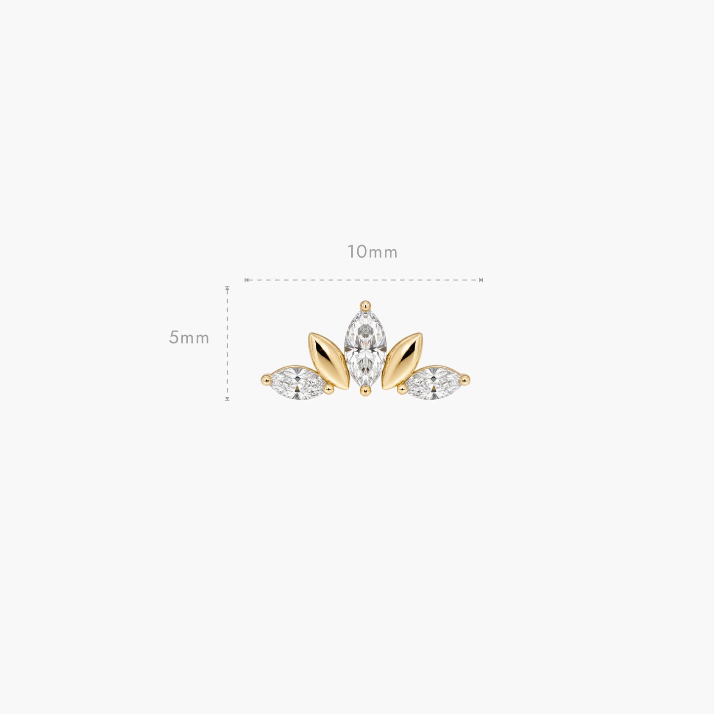 ECLORA Marquise & Round Crown - Solid Gold Solid Gold Post - view 3