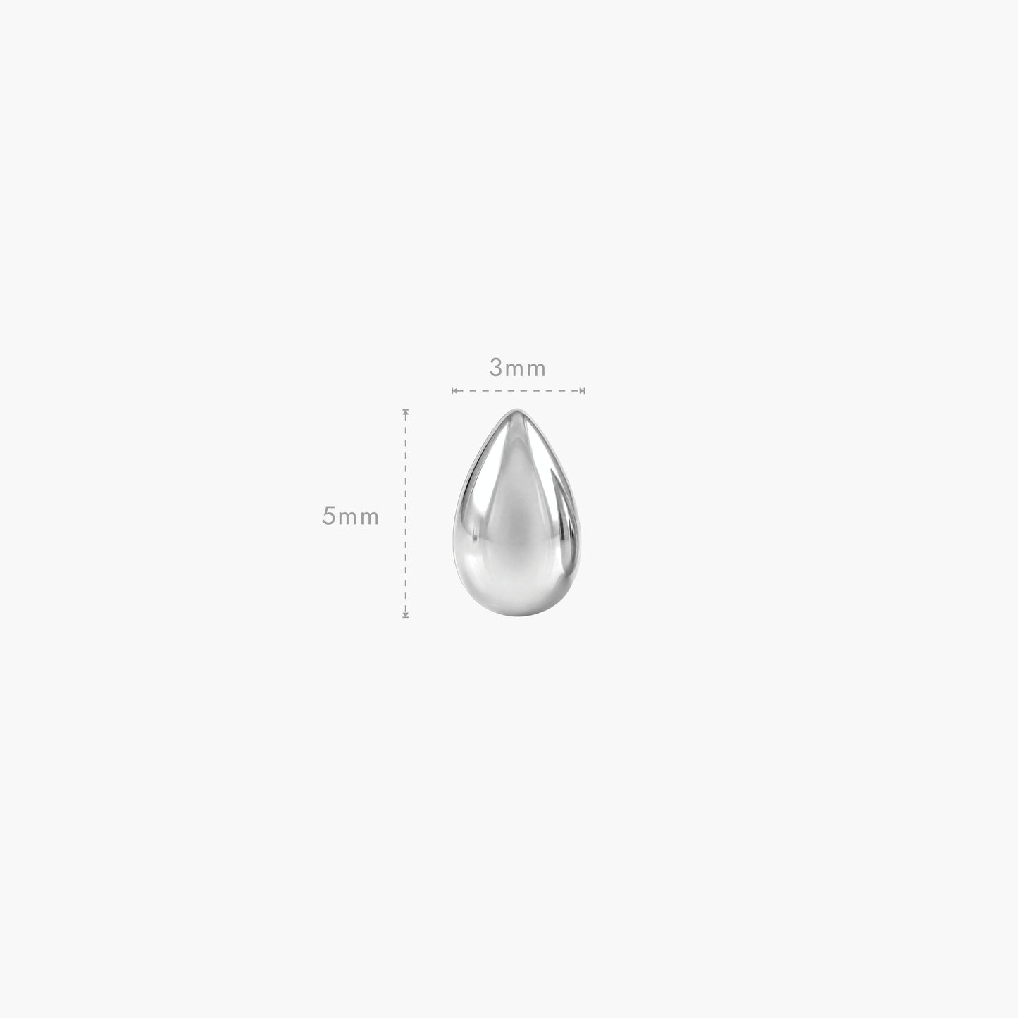 ECLORA Pear Dome - White Gold Solid Gold Post - view 1