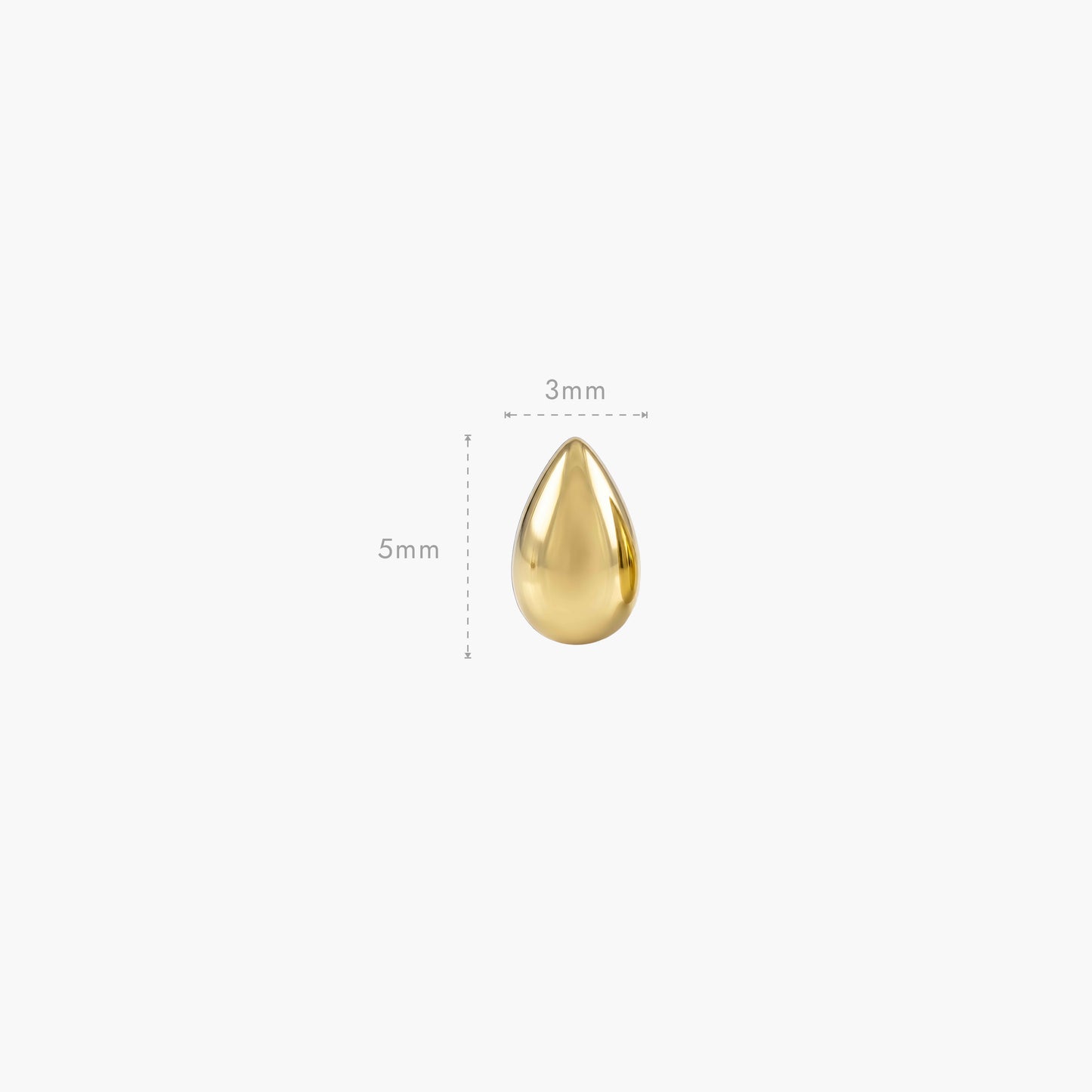 ECLORA Pear Dome - Solid Gold Solid Gold Post - view 1