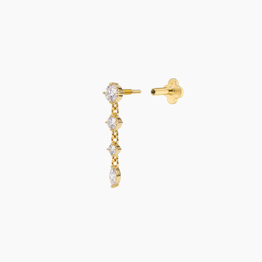 ECLORA Round & Marquise Drop - Solid Gold Solid Gold Post - view 2