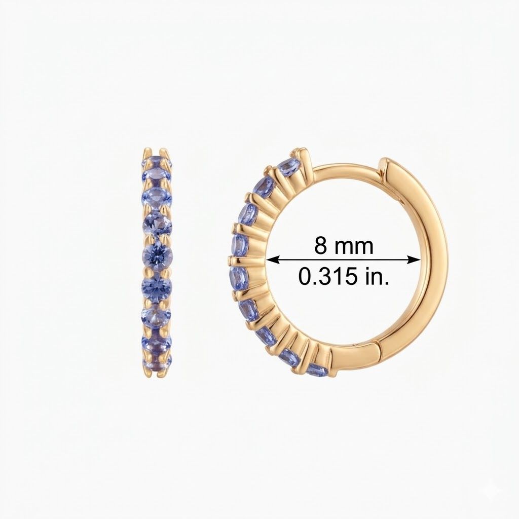 Aunyra- 14K Yellow Gold December Tanzanite Birthstone Clicker Hoop