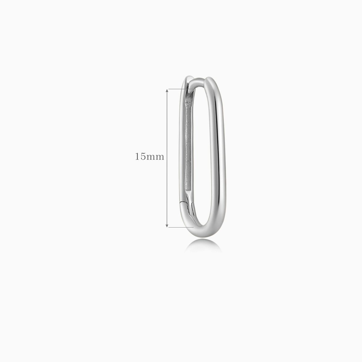 Aunyra- 14K Solid White Gold Oval Hoop Earring