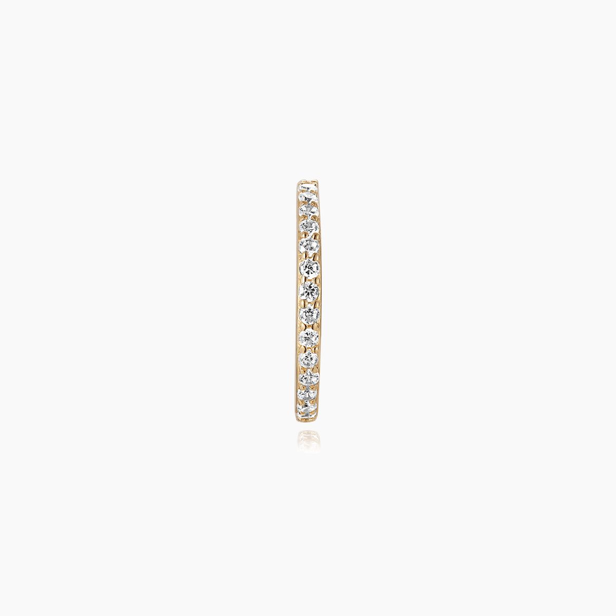 14K Solid Yellow Gold Pavé Clicker Hoop