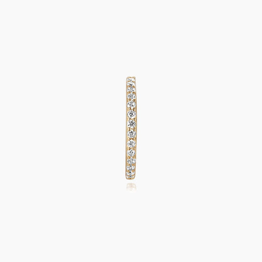 14K Solid Yellow Gold Pavé Clicker Hoop