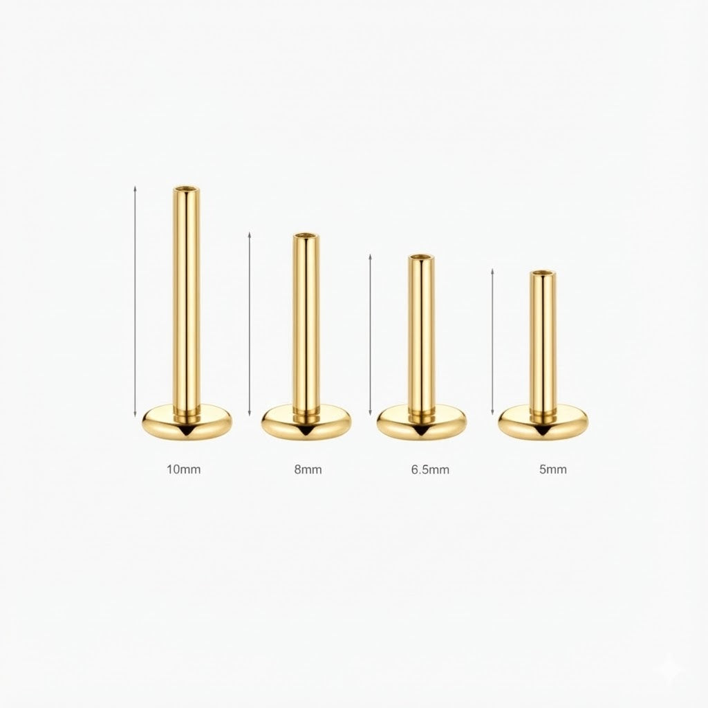 14K Solid Yellow Gold Marquise Cluster Flat Back Stud & Solid Gold Post