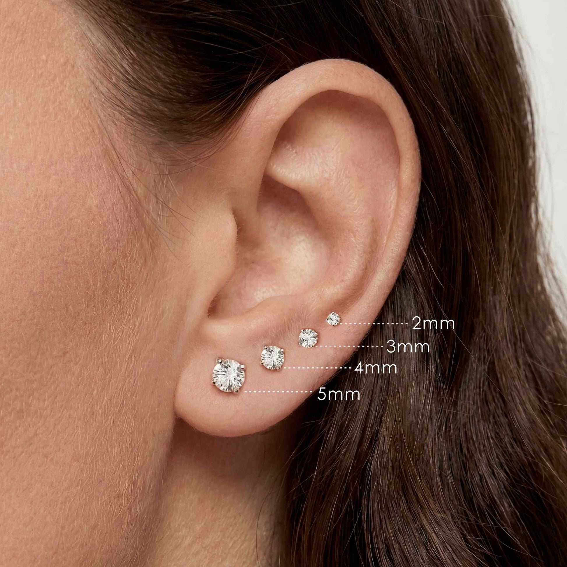 Aunyra- 14K Solid Yellow Gold Classic 4-Prong Setting Flat Back Stud & Titanium Post