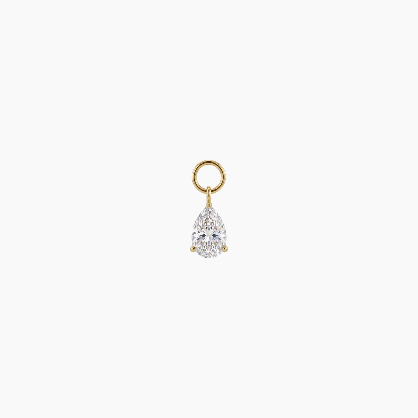 14K Yellow Gold Pear Solitaire Piercing Drop Charm | AUNYRA