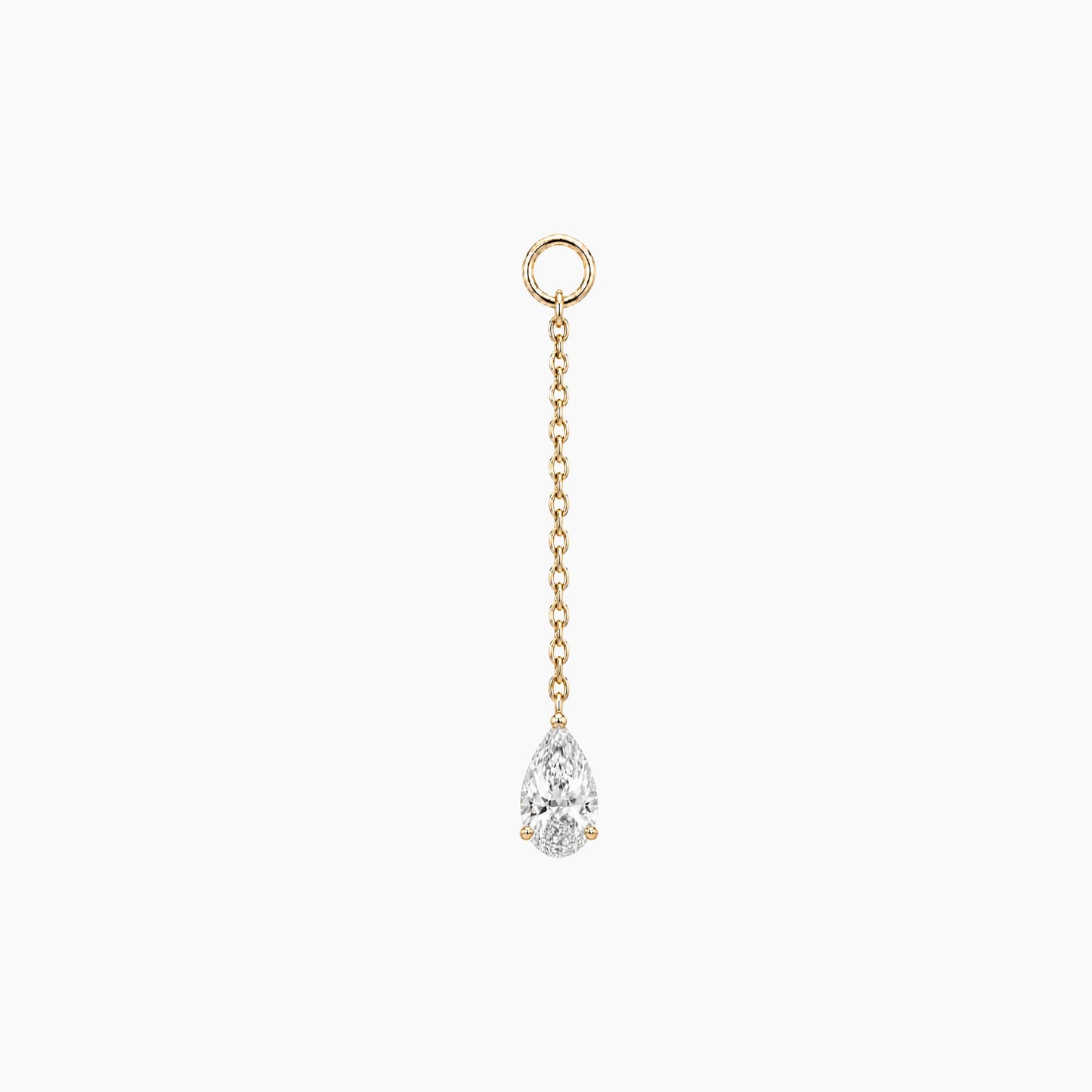 14K Yellow Gold Pear Chain Drop Piercing Charm | AUNYRA