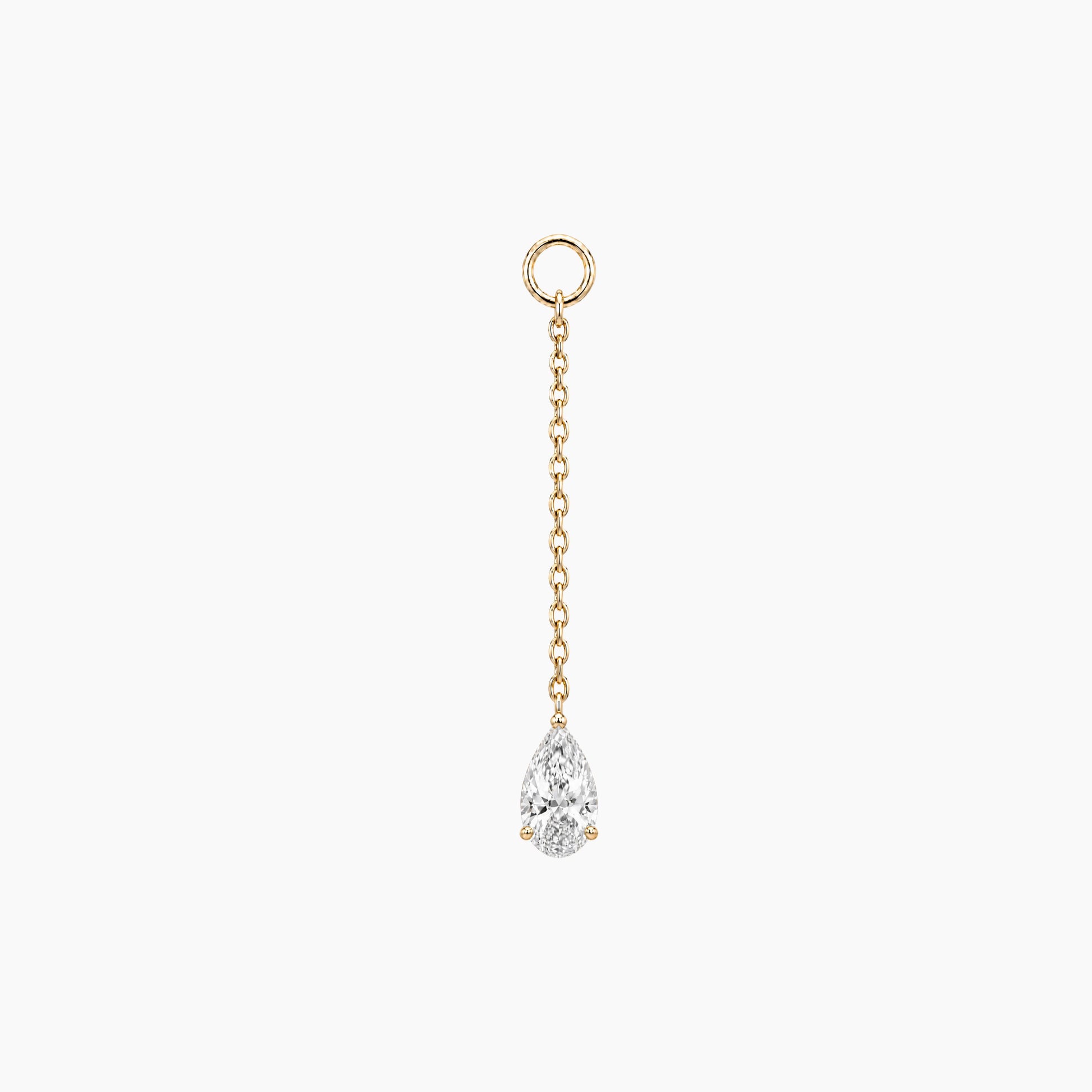14K Yellow Gold Pear Chain Drop Piercing Charm | AUNYRA
