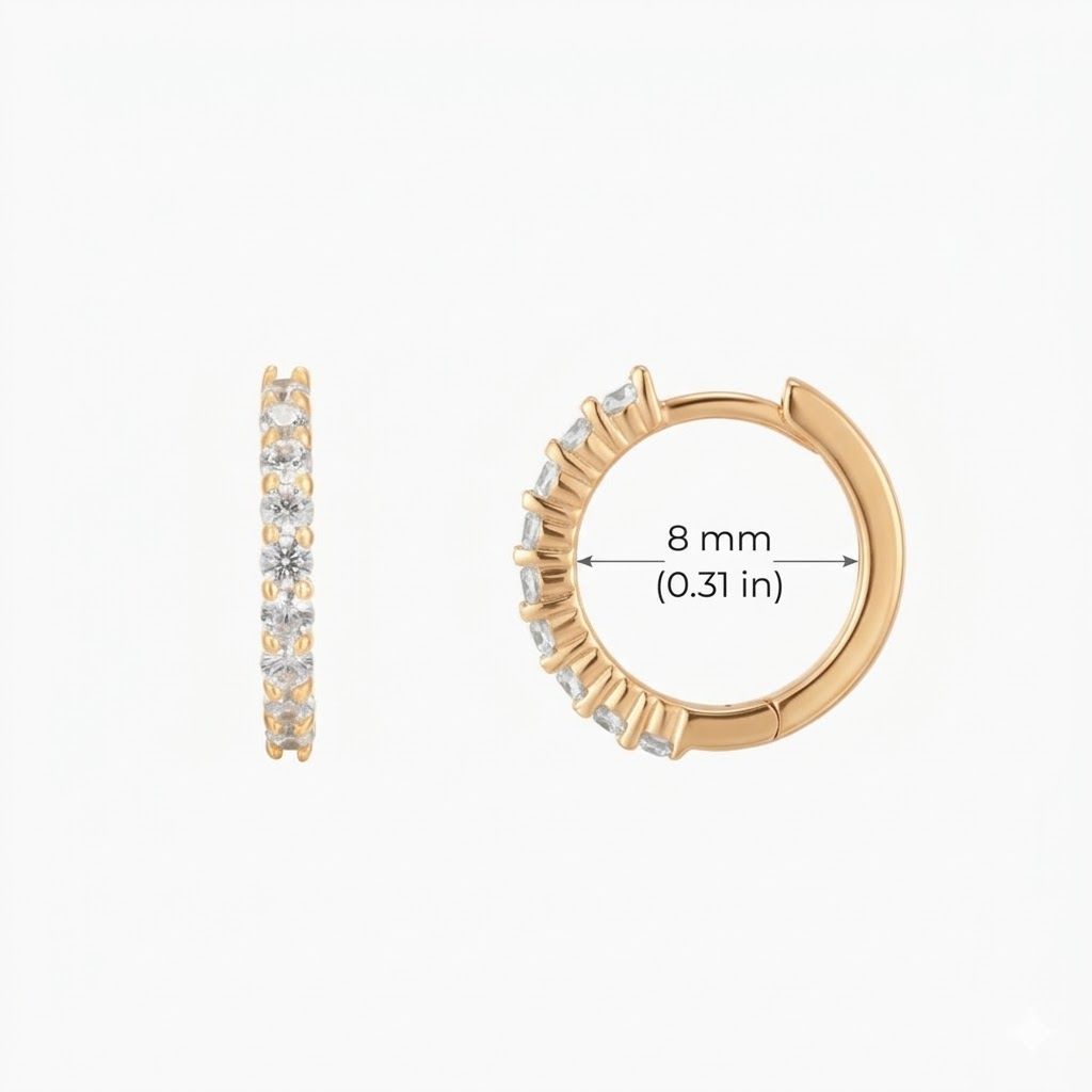 Aunyra- 14K Yellow Gold April Lab Diamond Birthstone Clicker Hoop