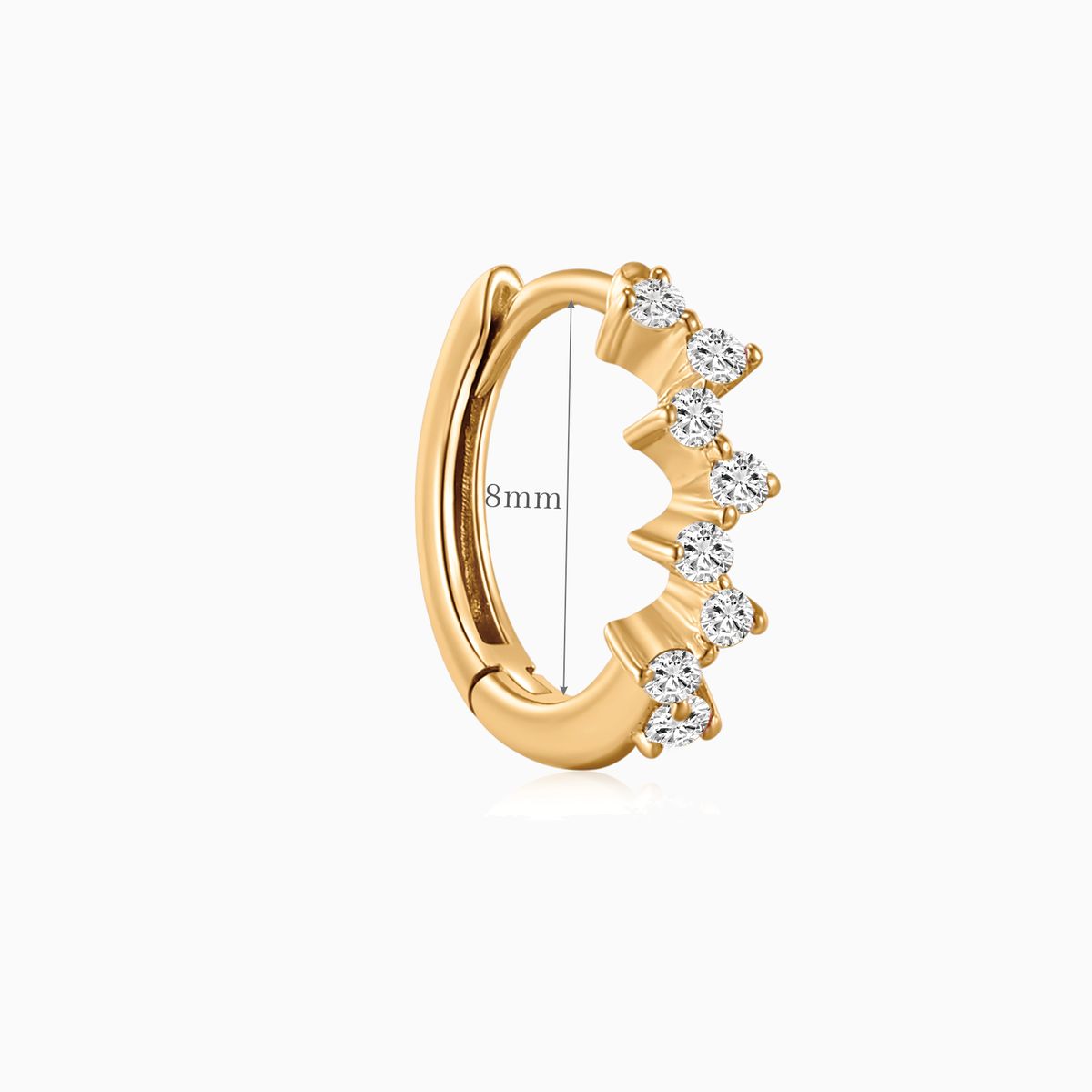 Aunyra- 14K Solid Yellow Gold Graduated Round-Cut Huggie Hoop