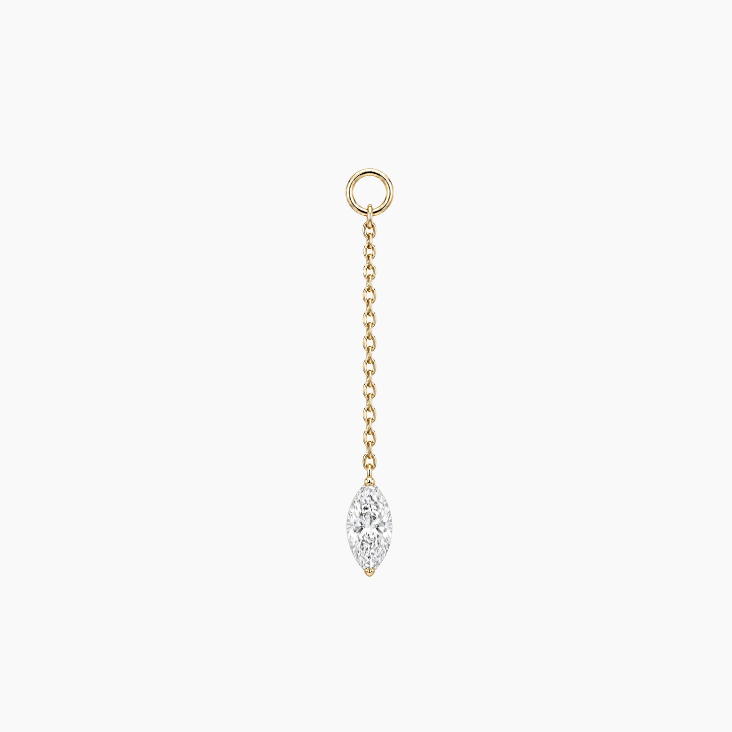14K Yellow Gold Marquise Chain Drop Piercing Charm | AUNYRA