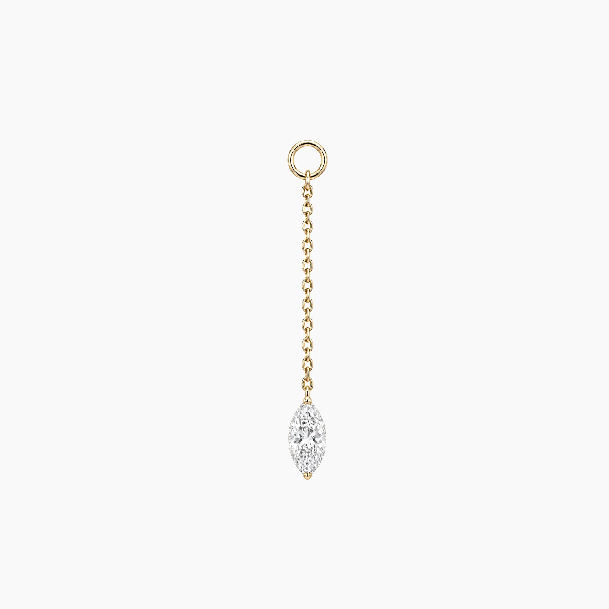 14K Yellow Gold Marquise Chain Drop Piercing Charm | AUNYRA