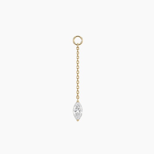 14K Yellow Gold Marquise Chain Drop Piercing Charm | AUNYRA