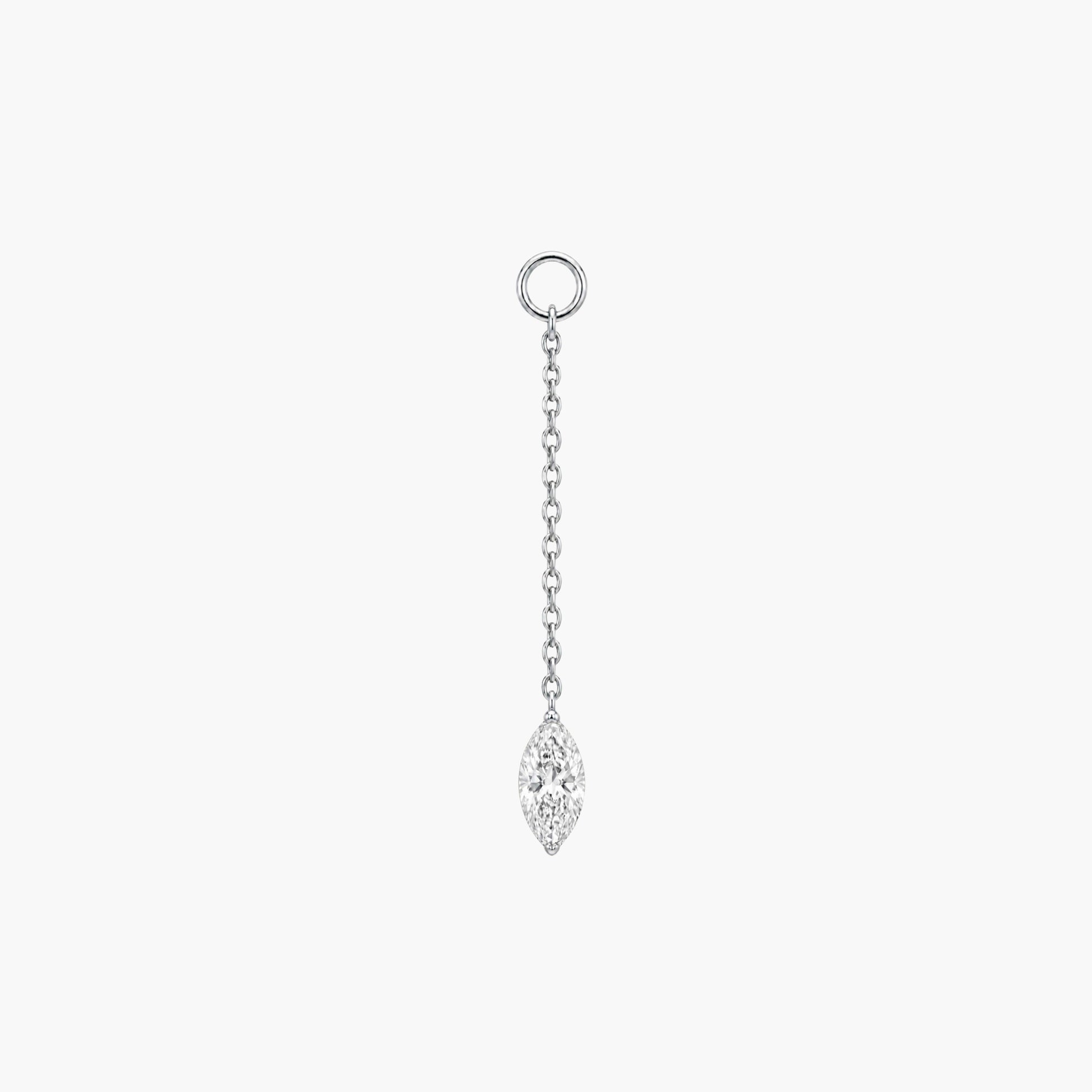 14K White Gold Marquise Chain Drop Piercing Charm | AUNYRA