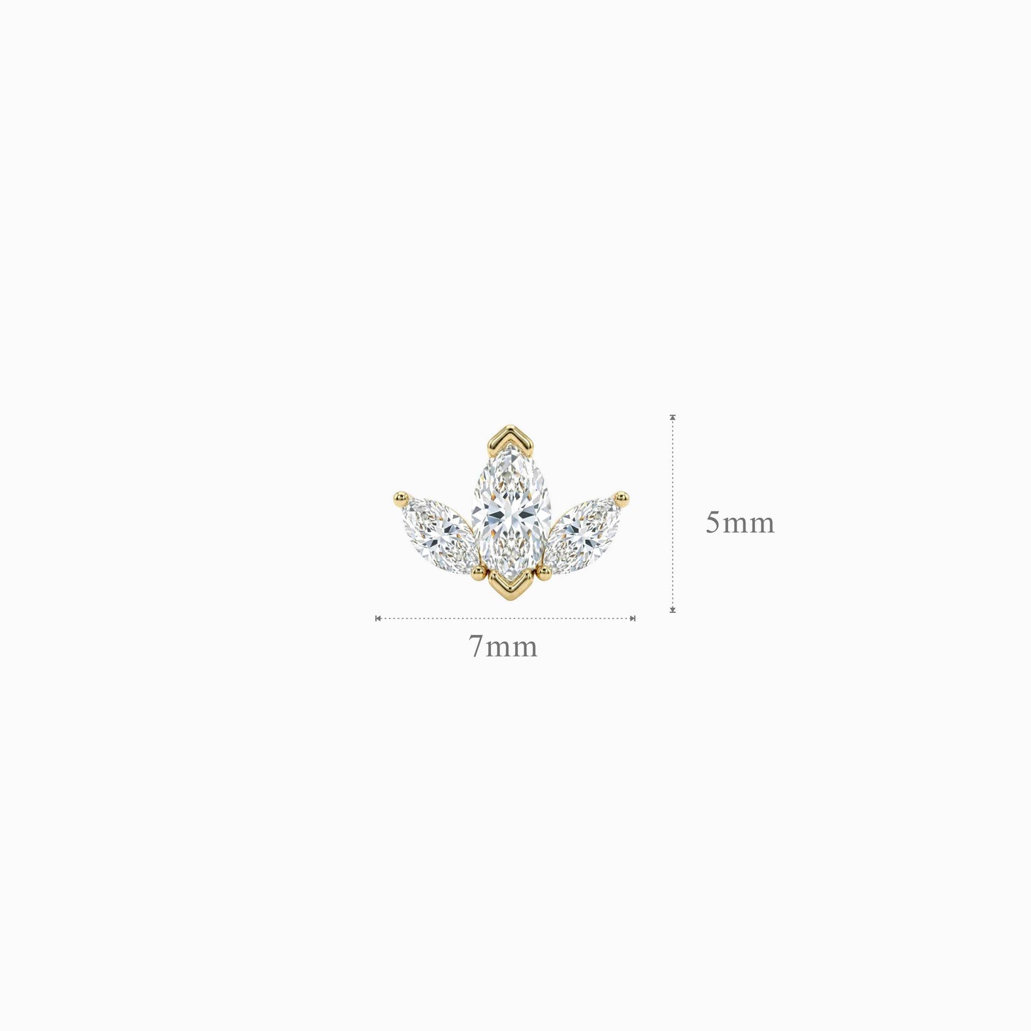 AERÉ™ 14K Massivgold Marquise-Cluster Flatback-Ohrstecker & Massivgoldstift
