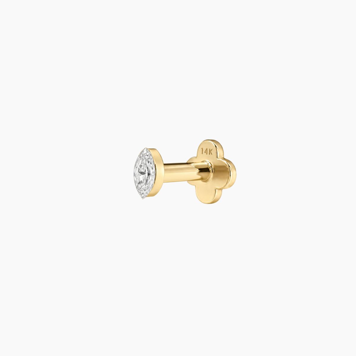 AERÉ™ 14K Solid Gold Marquise Flat Back Stud & Solid Gold Post - Photo 4 | AUNYRA