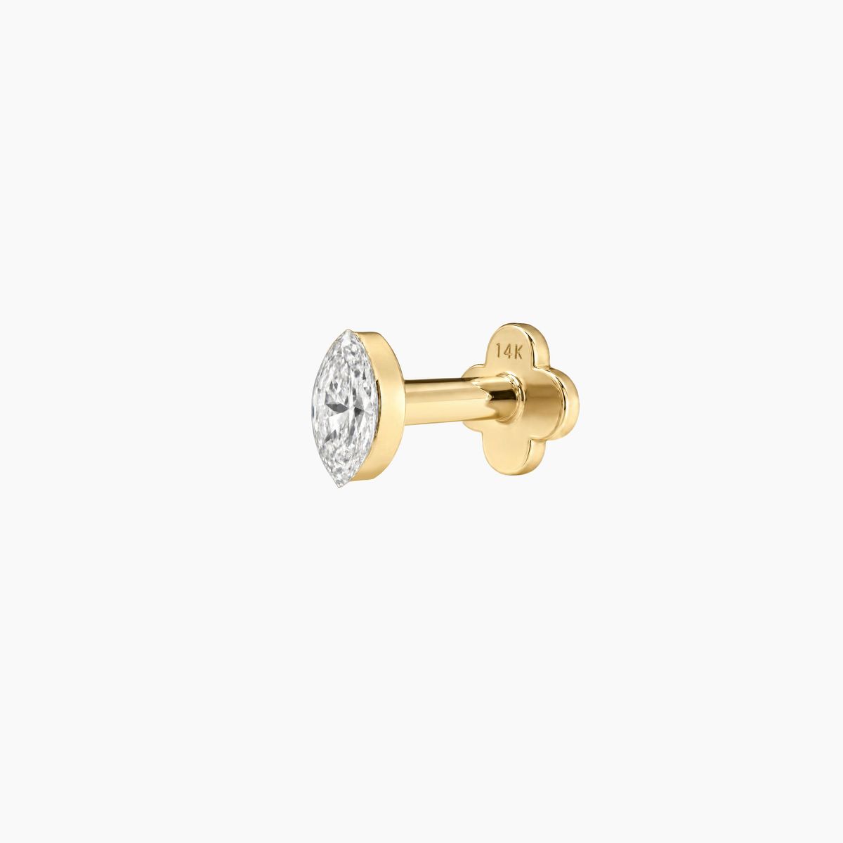 AERÉ™ 14K Solid Gold Marquise Flat Back Stud & Solid Gold Post - Photo 5 | AUNYRA