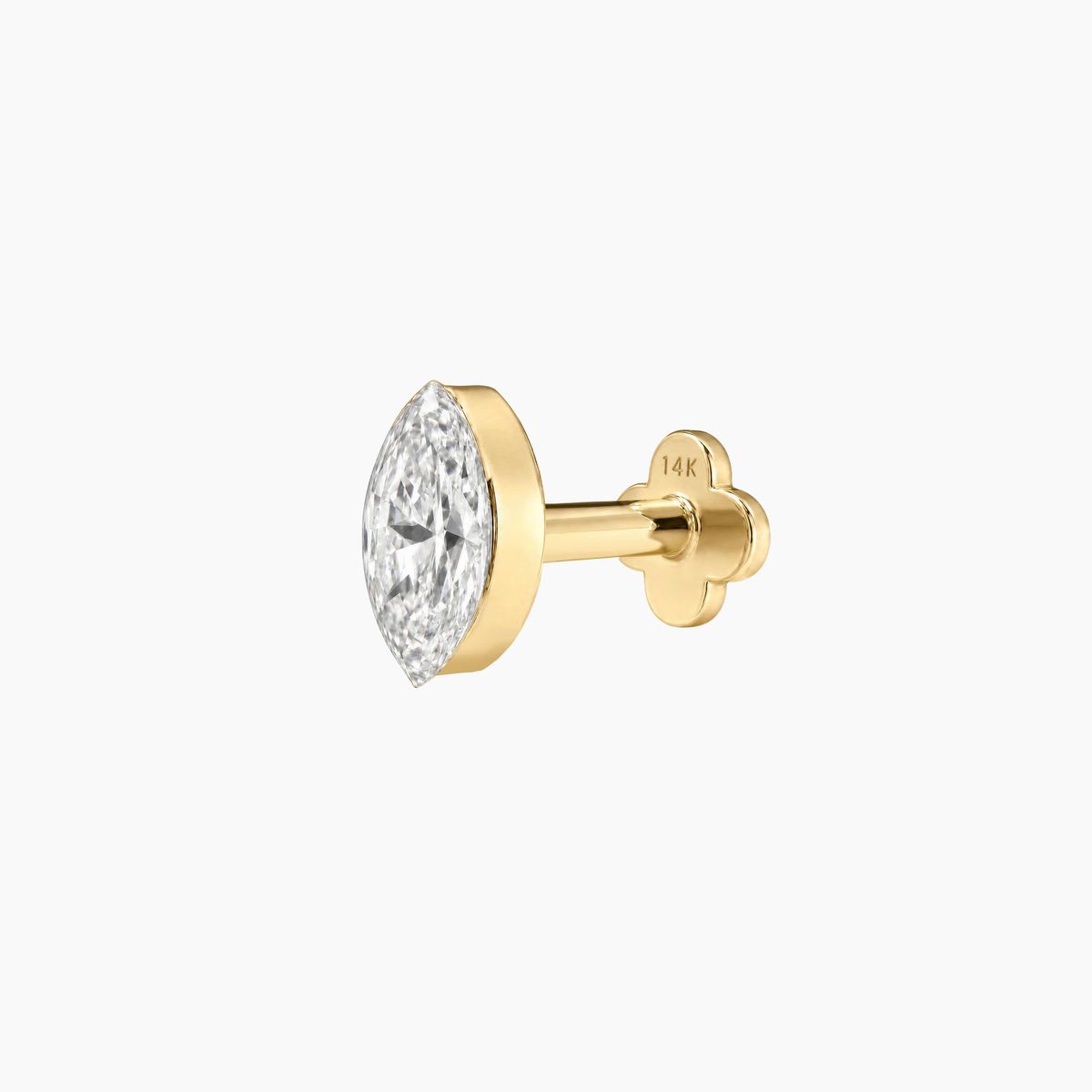 AERÉ™ 14K Solid Gold Marquise Flat Back Stud & Solid Gold Post - Photo 6 | AUNYRA