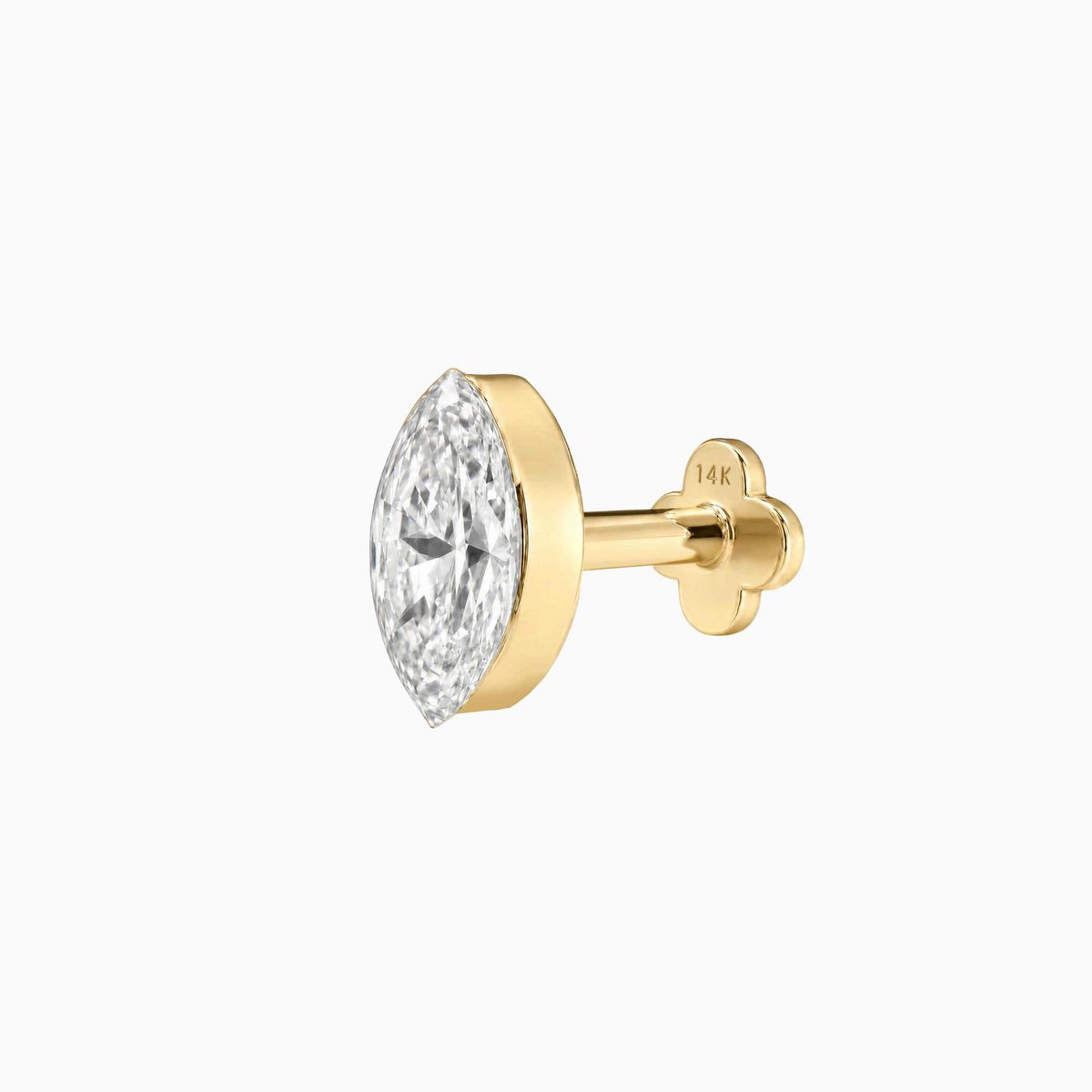 AERÉ™ 14K Solid Gold Marquise Flat Back Stud & Solid Gold Post - Photo 7 | AUNYRA