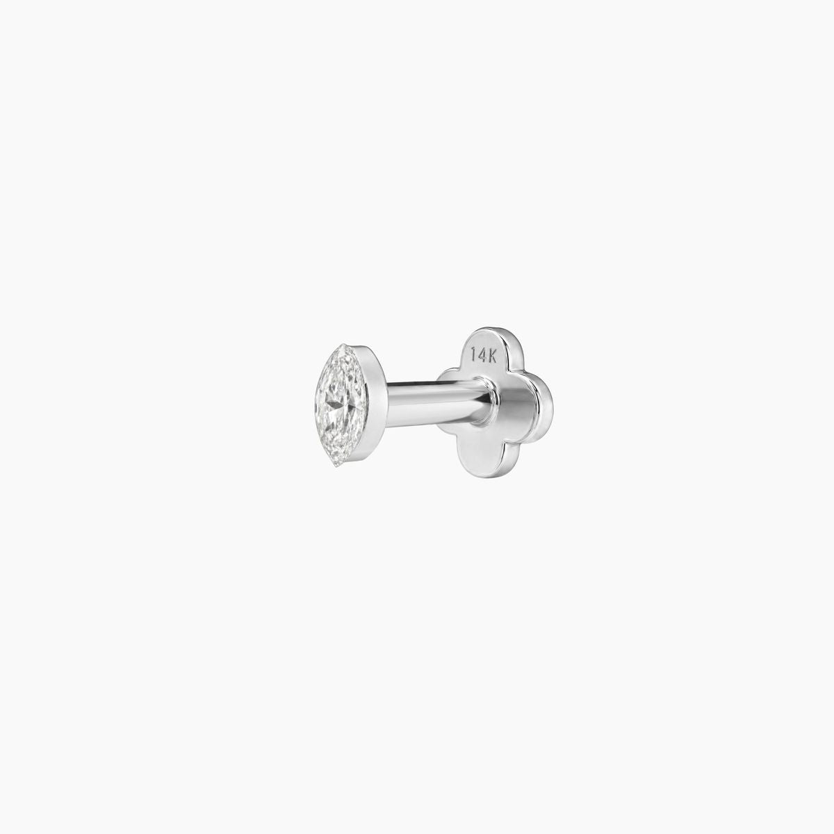 AERÉ™ 14K White Gold Marquise Flat Back Stud & Solid Gold Post - Photo 4 | AUNYRA