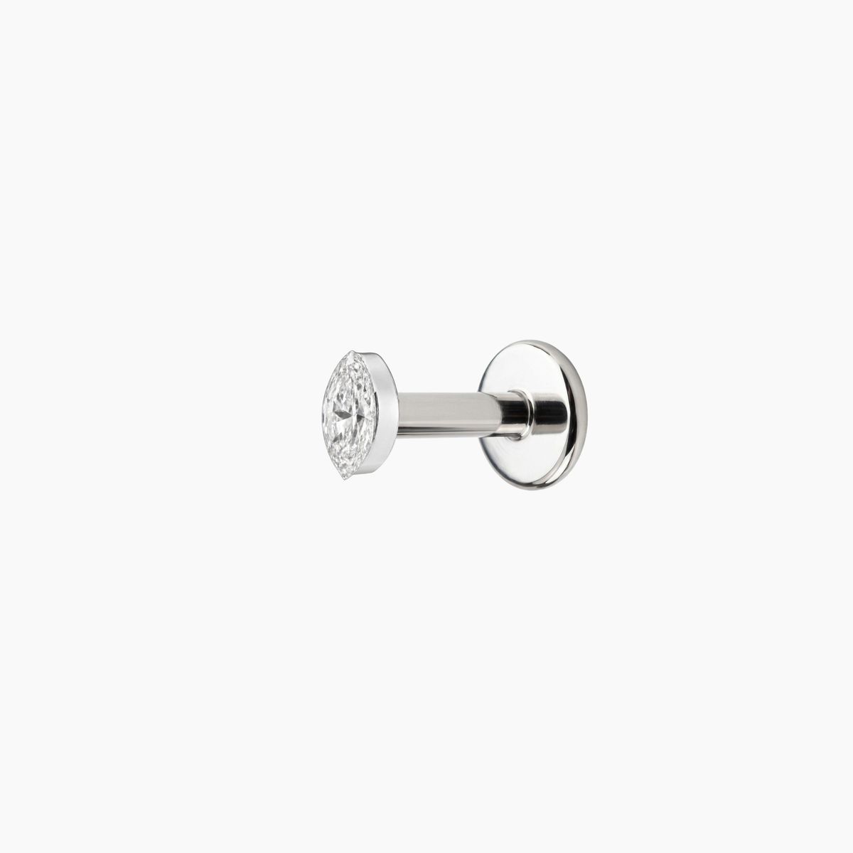 AERÉ™ 14K White Gold Marquise Flat Back Stud & Titanium Post - Photo 3 | AUNYRA