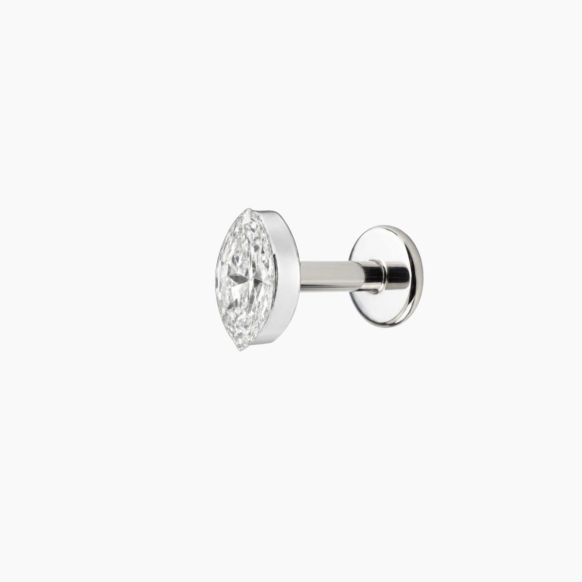 AERÉ™ 14K White Gold Marquise Flat Back Stud & Titanium Post | AUNYRA