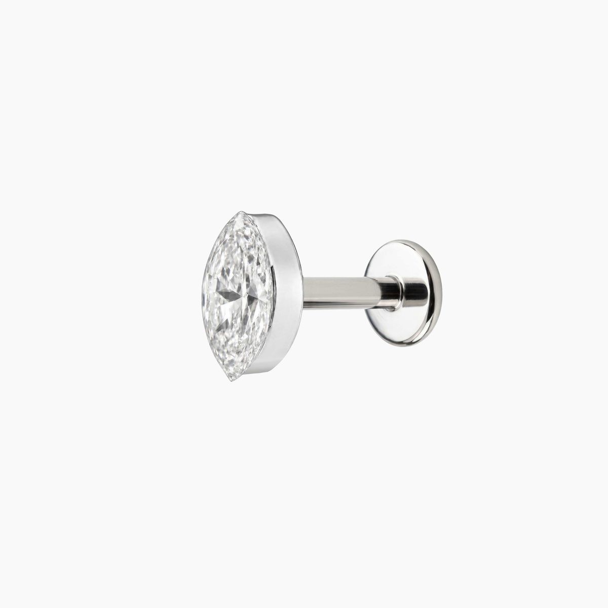 AERÉ™ 14K White Gold Marquise Flat Back Stud & Titanium Post - Photo 6 | AUNYRA