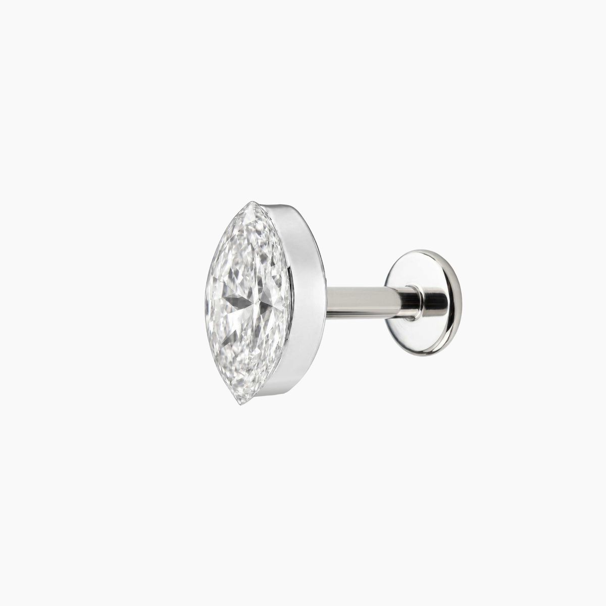 AERÉ™ 14K White Gold Marquise Flat Back Stud & Titanium Post - Photo 7 | AUNYRA
