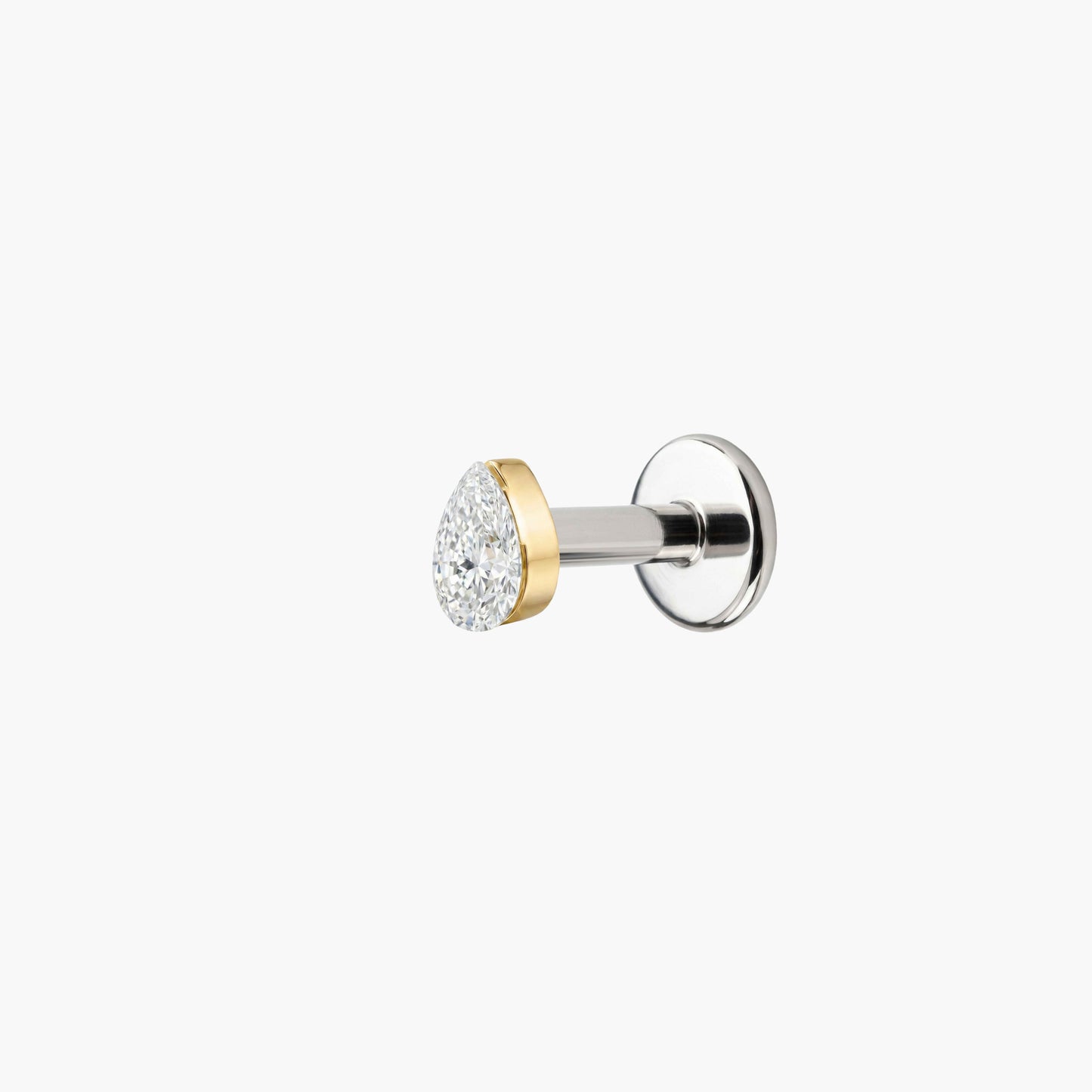 AERÉ™ 14K Massivgold Birnenform Flatback-Stecker & Titanstift
