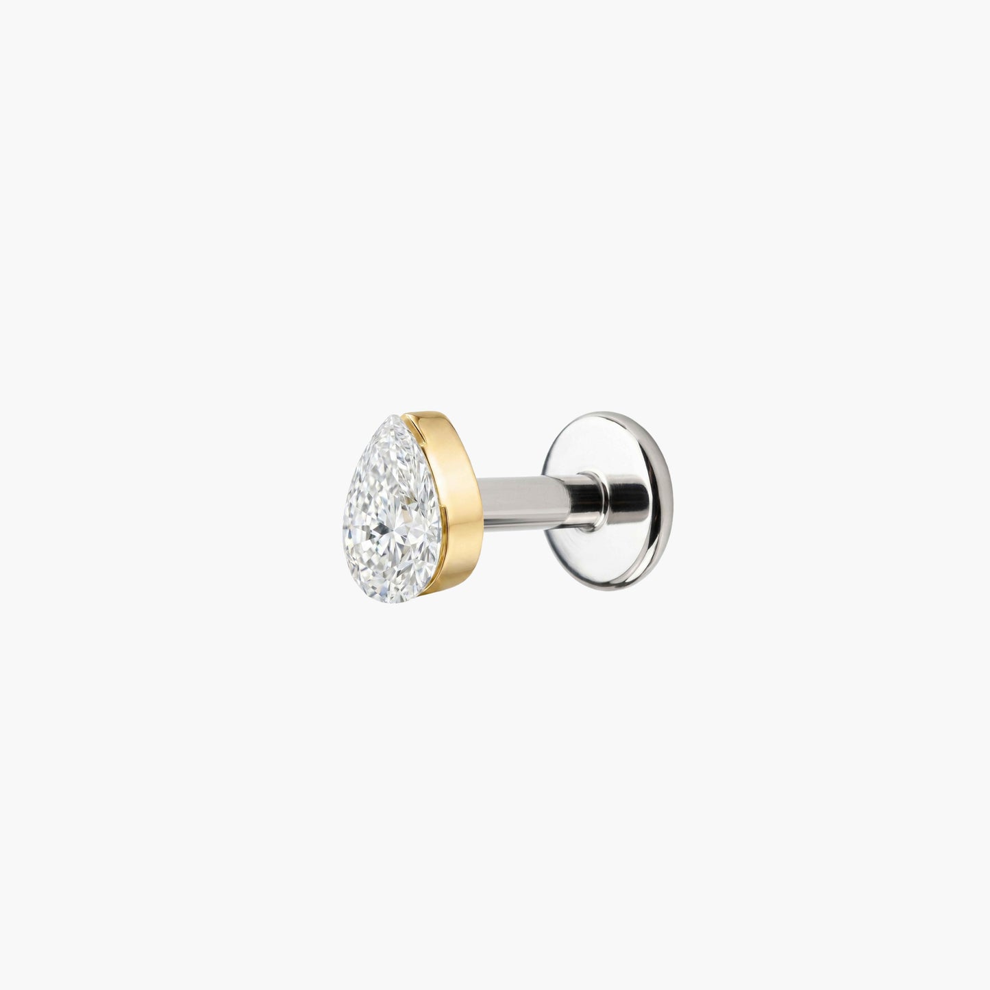 AERÉ™ 14K Massivgold Birnenform Flatback-Stecker & Titanstift
