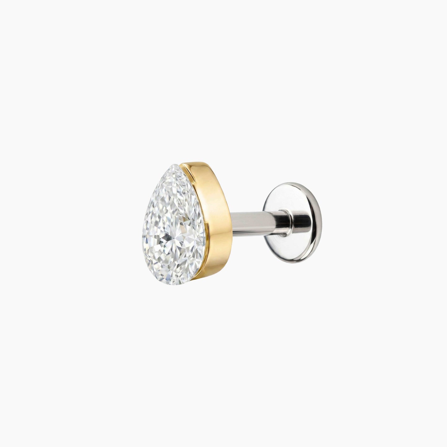 AERÉ™ 14K Massivgold Birnenform Flatback-Stecker & Titanstift