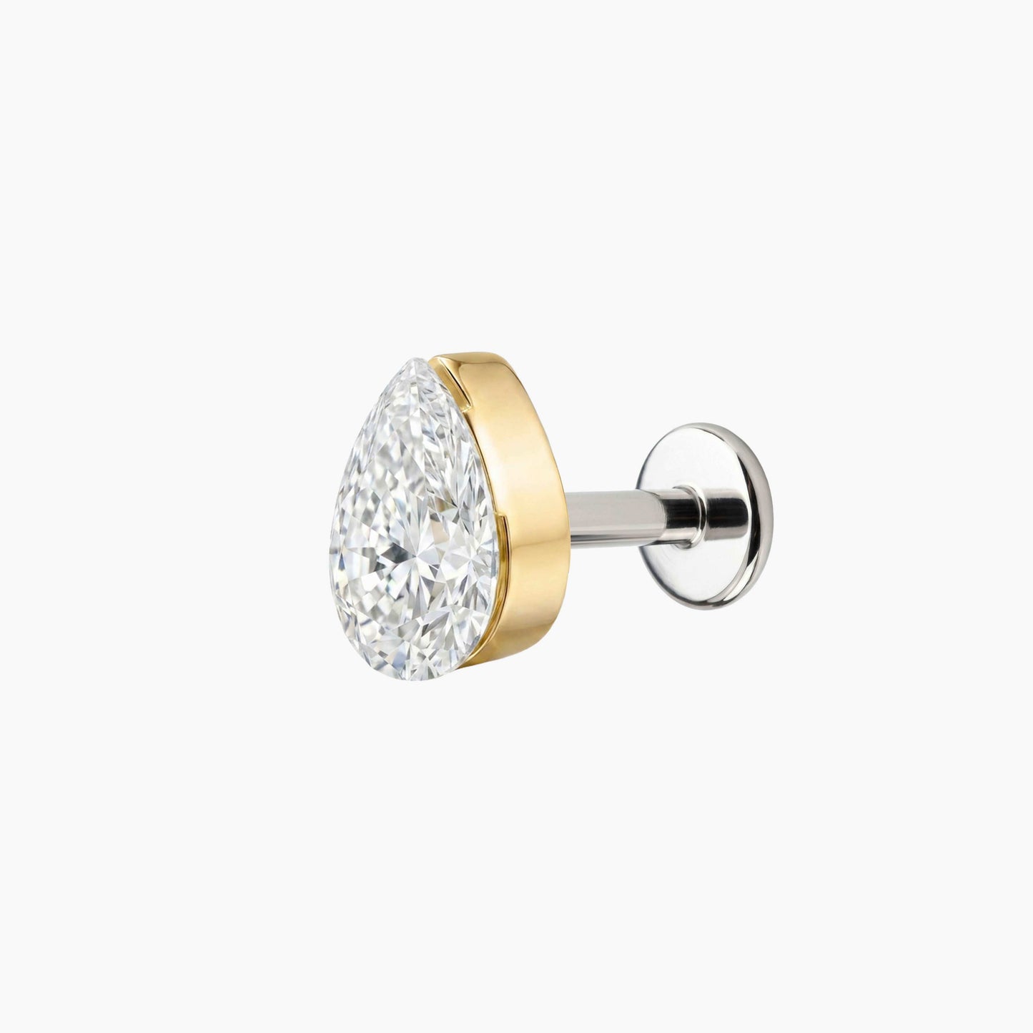 AERÉ™ 14K Massivgold Birnenform Flatback-Stecker & Titanstift