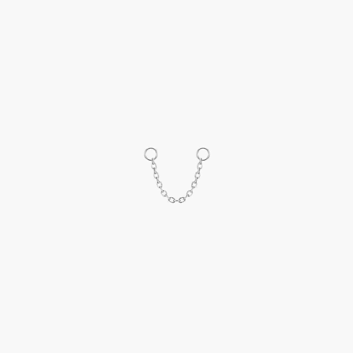 14K White Gold Piercing Connector Chain | AUNYRA