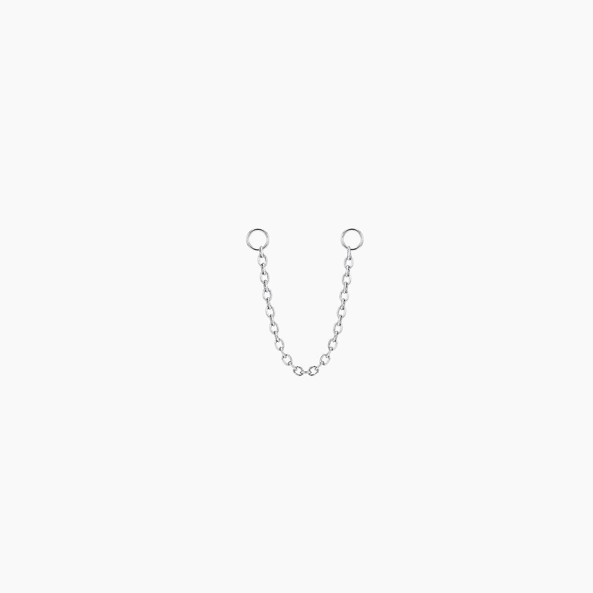 14K White Gold Piercing Connector Chain - Photo 2 | AUNYRA