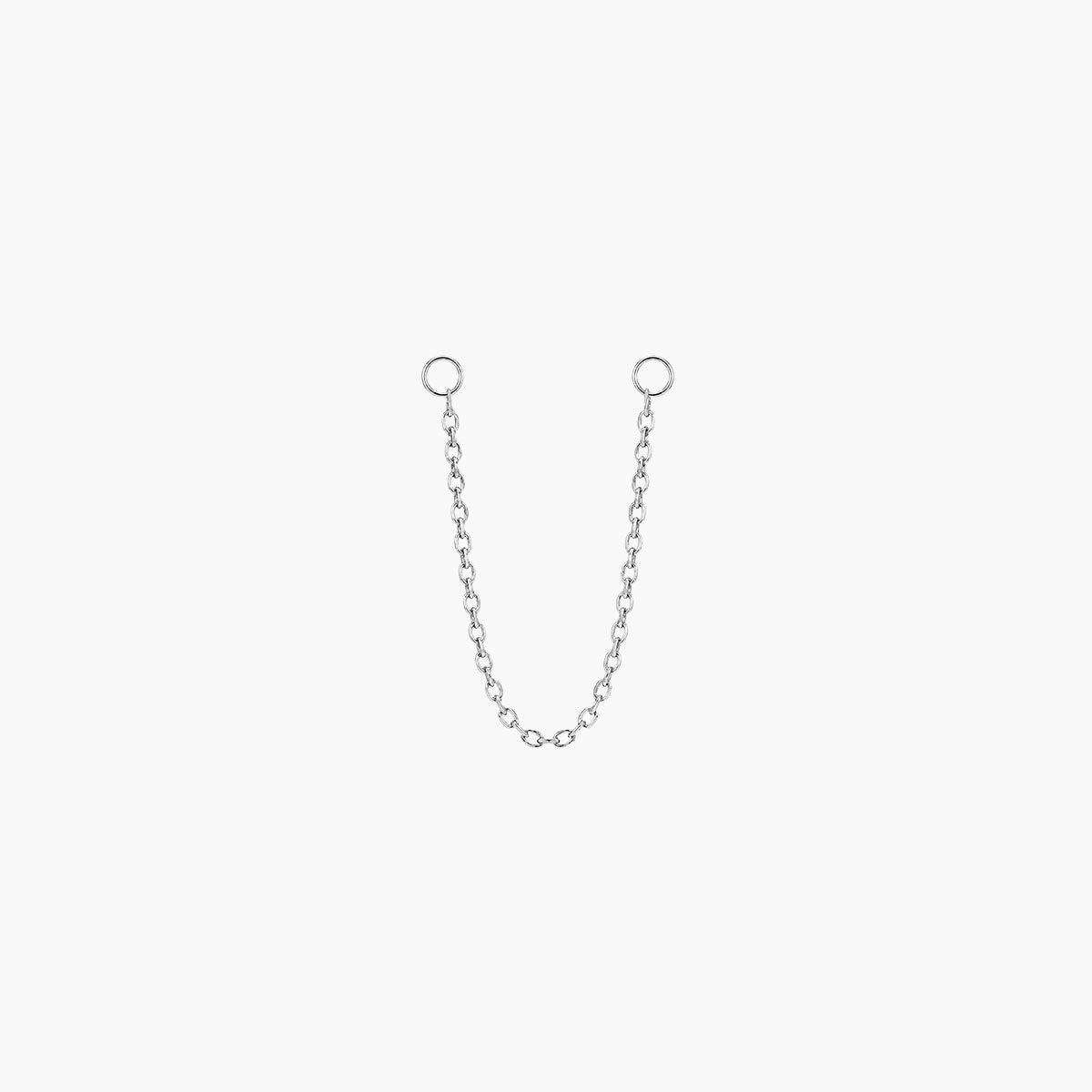 14K White Gold Piercing Connector Chain - Photo 3 | AUNYRA