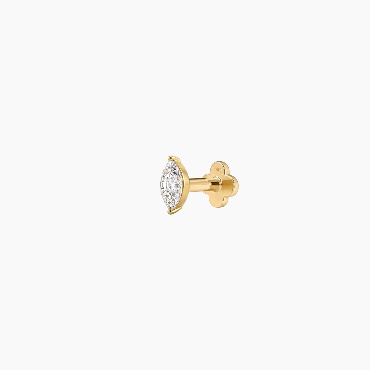 AERÉ™ 14K Solid Gold Prong-Set Marquise Flat Back Stud & Solid Gold Post - Photo 5 | AUNYRA