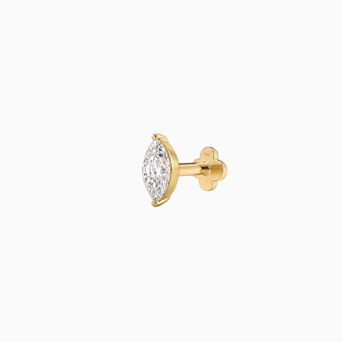 AERÉ™ 14K Solid Gold Prong-Set Marquise Flat Back Stud & Solid Gold Post - Photo 6 | AUNYRA