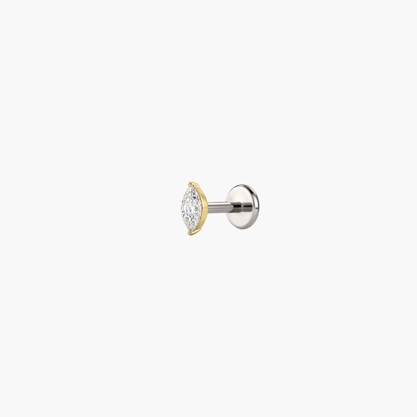 AERÉ™ 14K Solid Gold Prong-Set Marquise Flat Back Stud & Titanium Post