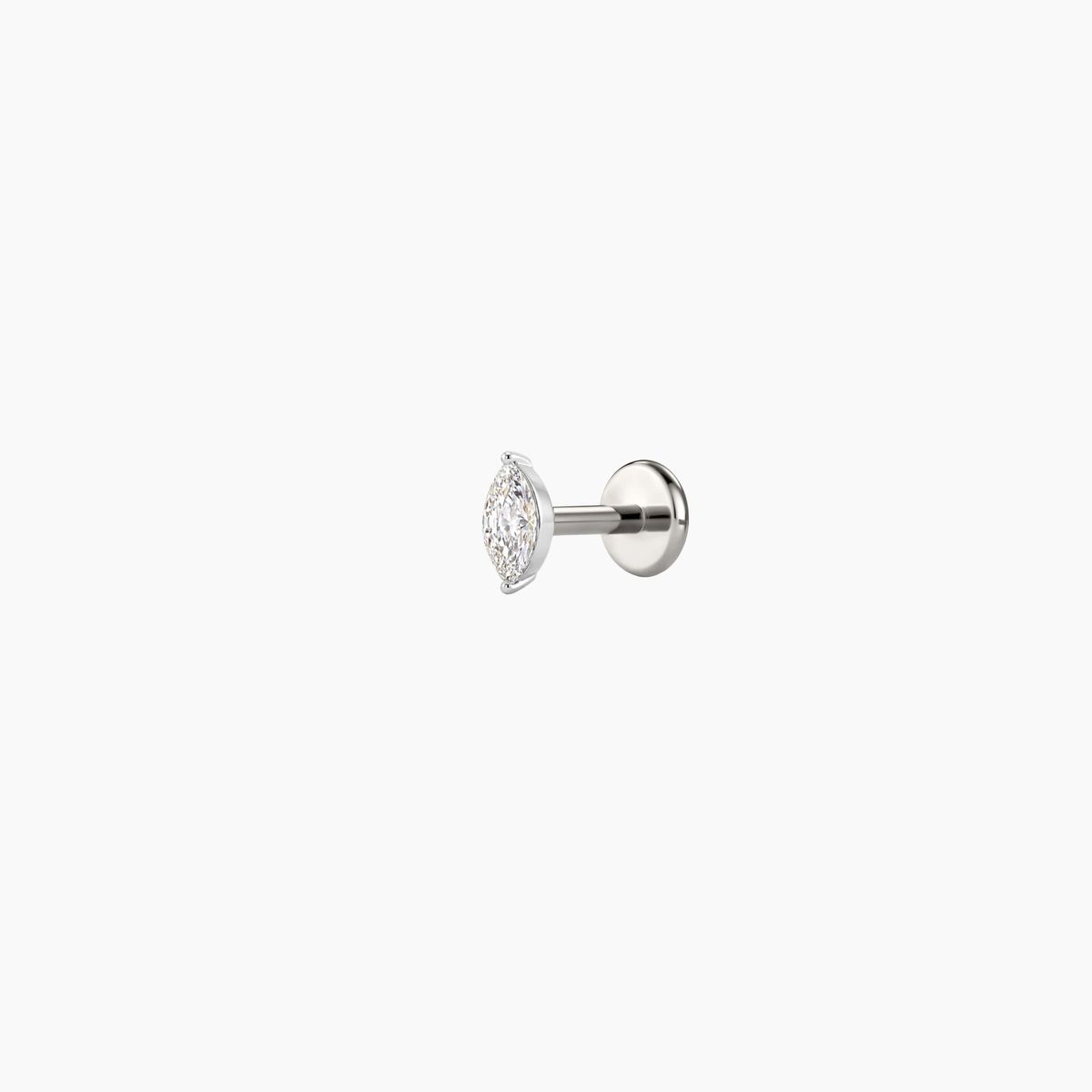 AERÉ™ 14K White Gold Prong-Set Marquise Flat Back Stud & Titanium Post - Photo 3 | AUNYRA