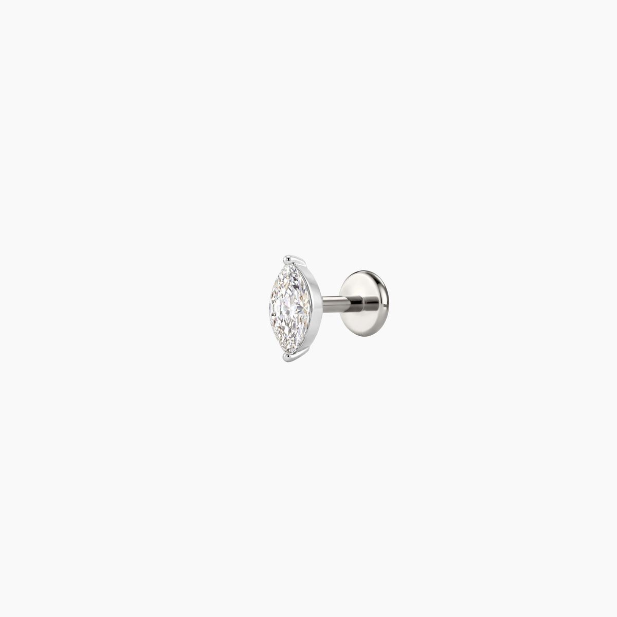 AERÉ™ 14K White Gold Prong-Set Marquise Flat Back Stud & Titanium Post | AUNYRA
