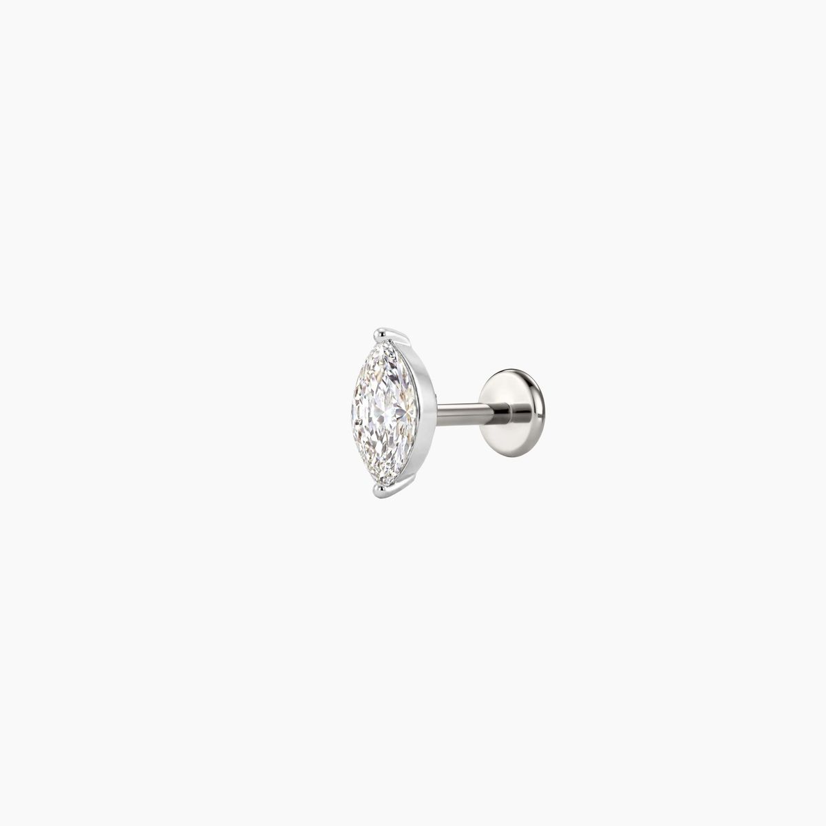 AERÉ™ 14K White Gold Prong-Set Marquise Flat Back Stud & Titanium Post - Photo 4 | AUNYRA