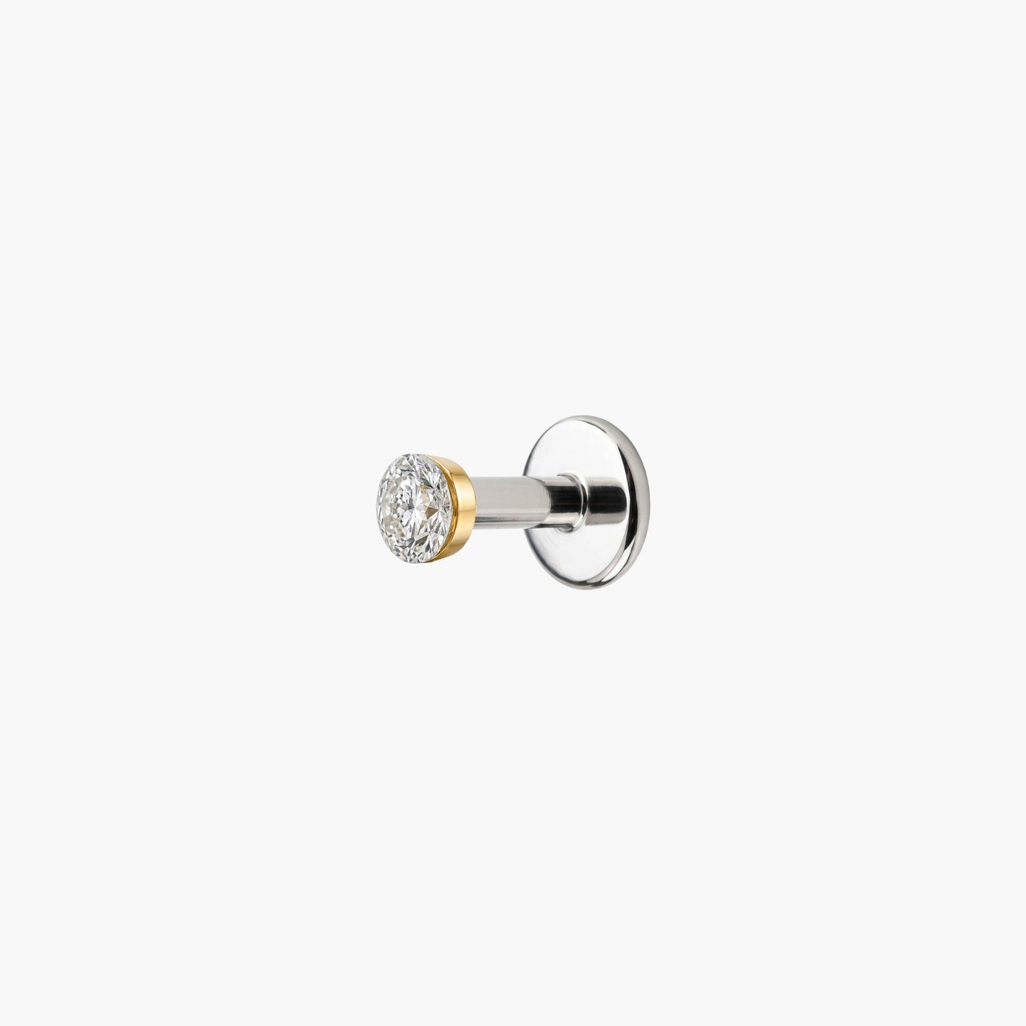AERÉ™ 14K Solid Gold Round Flat Back Stud & Titanium Post
