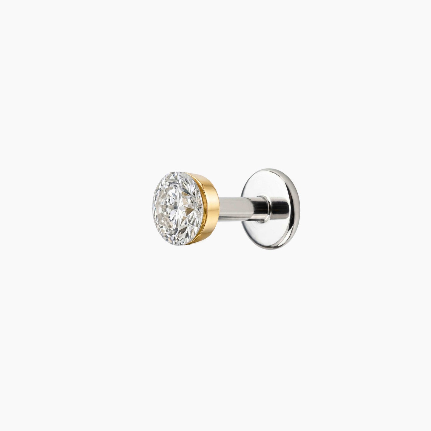 AERÉ™ 14K Solid Gold Round Flat Back Stud & Titanium Post