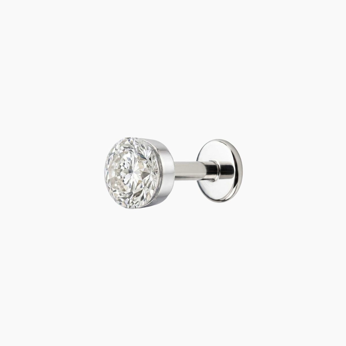 AERÉ™ 14K White Gold Round Flat Back Stud & Titanium Post | AUNYRA