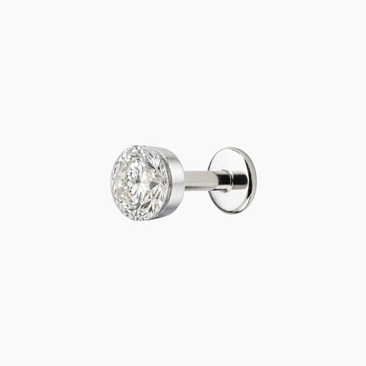 AERÉ™ 14K White Gold Round Flat Back Stud & Titanium Post | AUNYRA