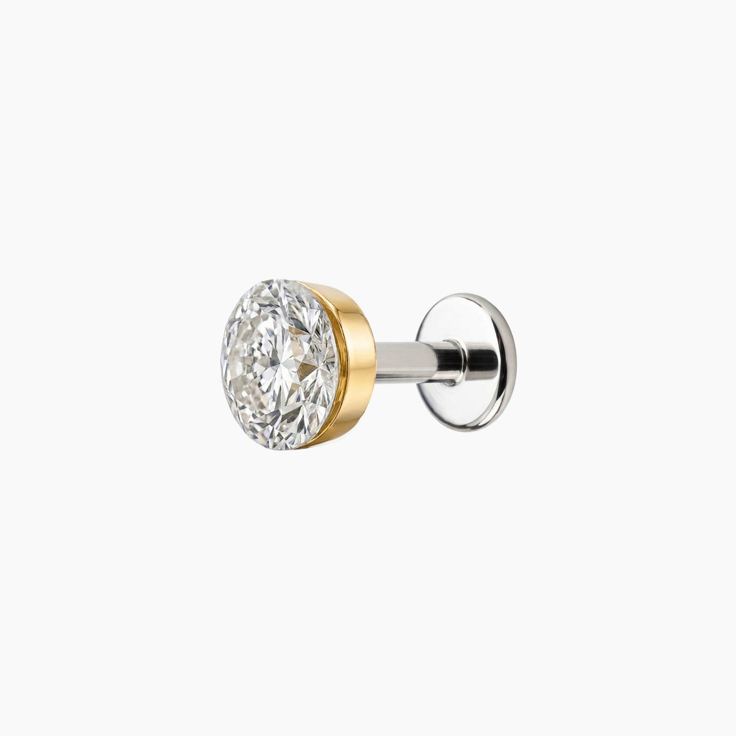 AERÉ™ 14K Solid Gold Round Flat Back Stud & Titanium Post